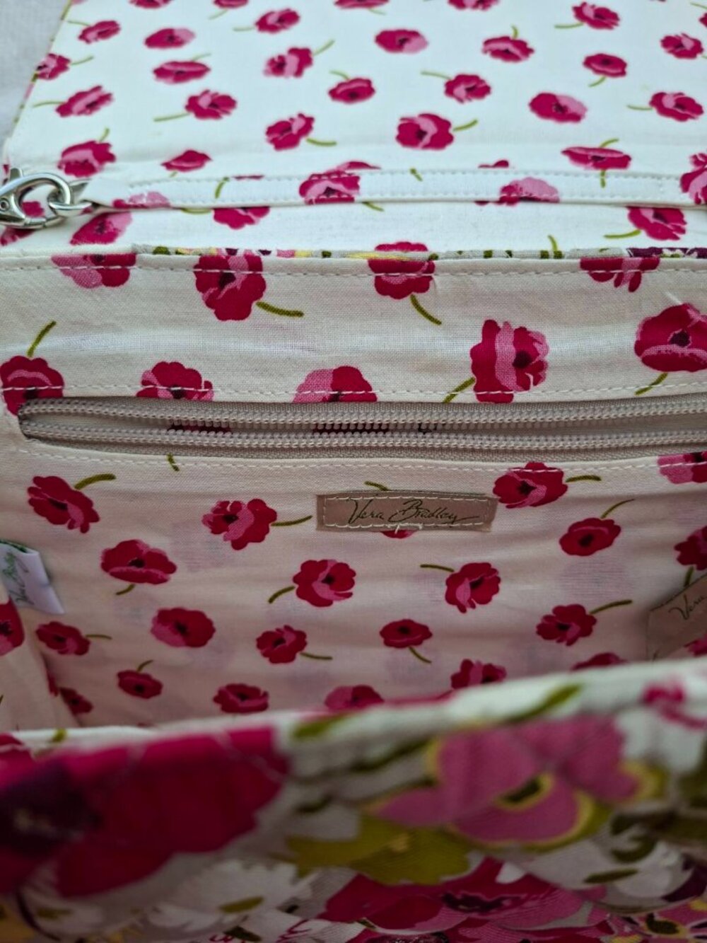 Vera Bradley Quilted Cotton Make Me Blush Floral Shoulder Bag - Picture 8 of 14